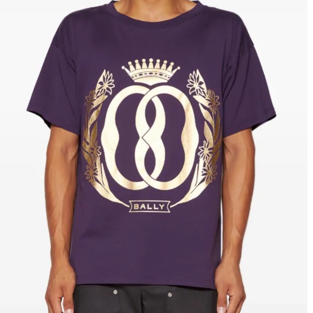 BALLY  Emblem P Graphic T-Shirt Orchid Purple  Sz: XL ) Orig: $240 - Picture 3 of 10